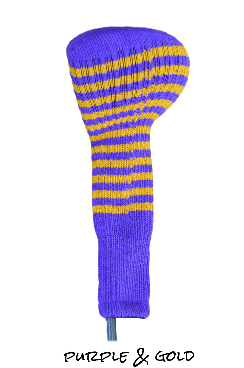 Purple and Gold Club Sock Golf Headcover