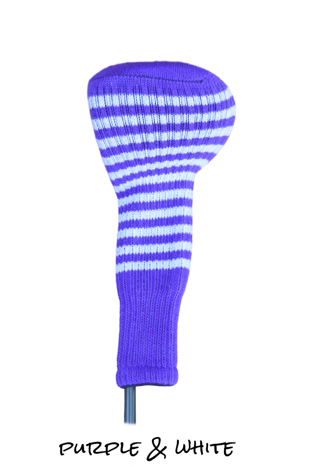 Purple and White Club Sock Golf Headcover