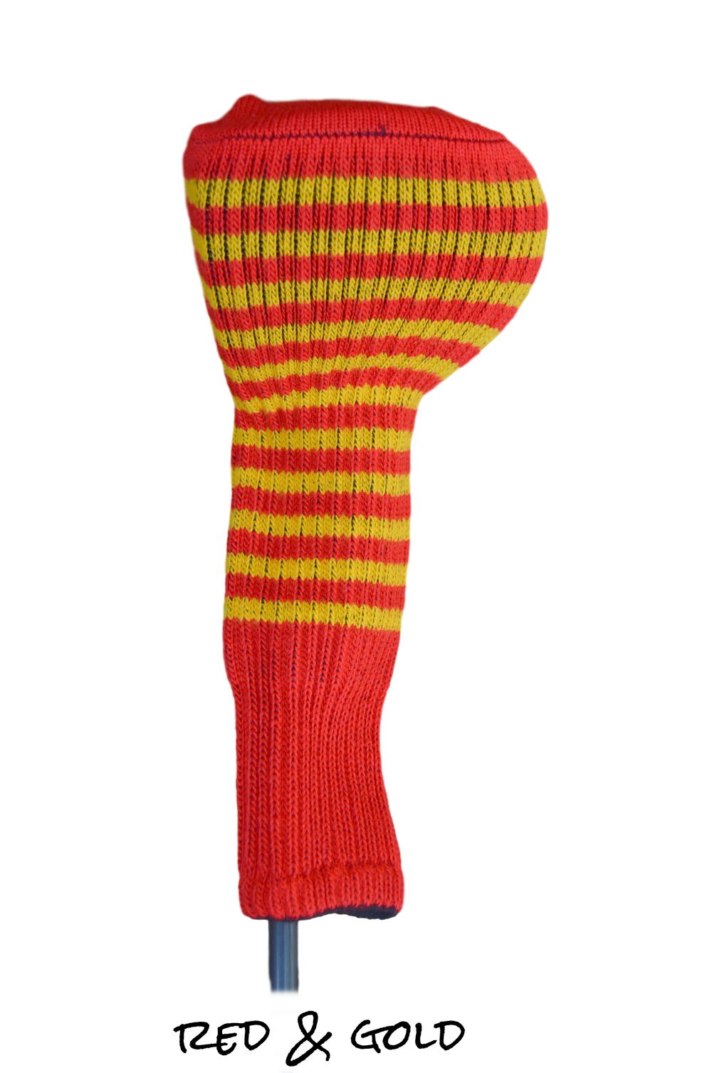 Red and Gold Club Sock Golf Headcover