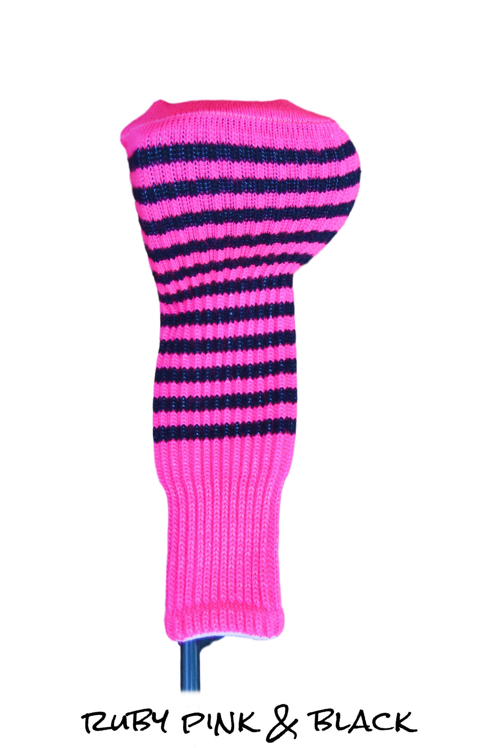 Ruby Pink and Black Club Sock Golf Headcover