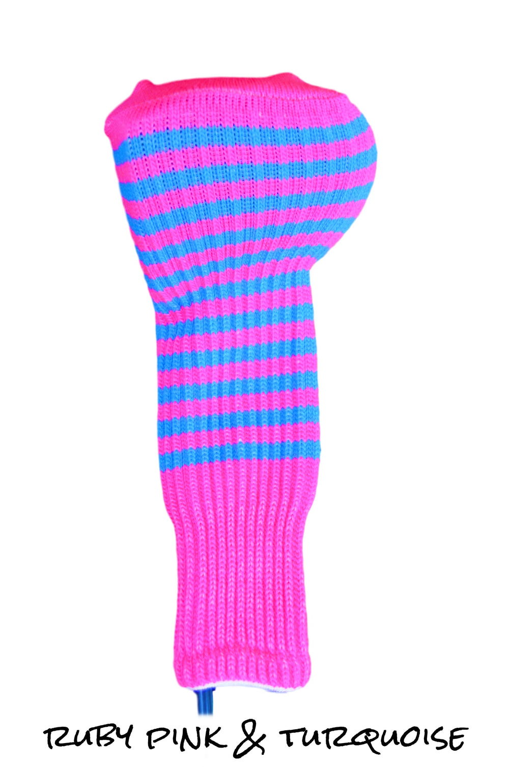 Ruby Pink and Turquoise Club Sock Golf Headcover