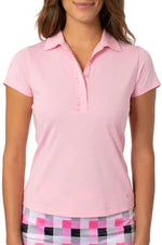 Golftini Short Sleeve Ruffle Tech Polo LIGHT PINK