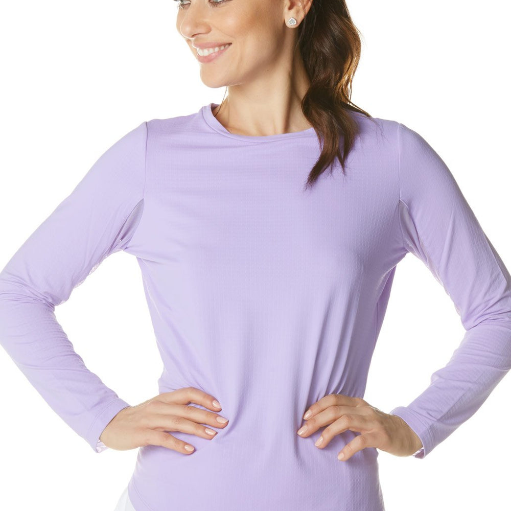 Ibkul Long Sleeve Crew Neck Sun Shirt: Lavender  | SPF 50